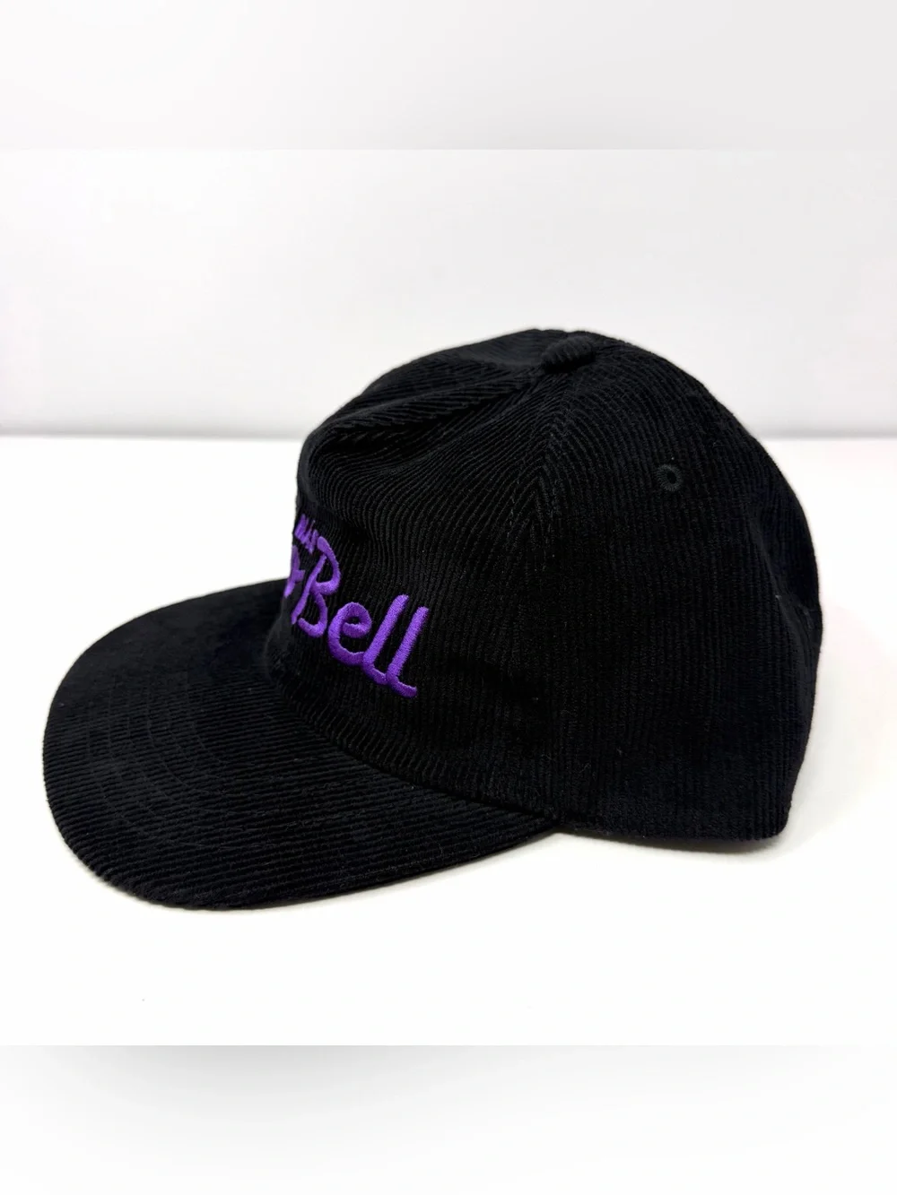 Taco Bell Liv Mas Corduroy Script Logo Retro Baseball Cap Snapback Hat Black NEW